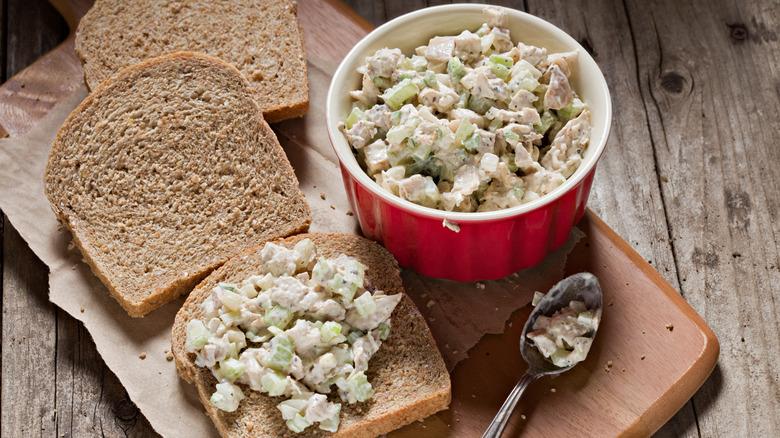 Chicken salad and bread