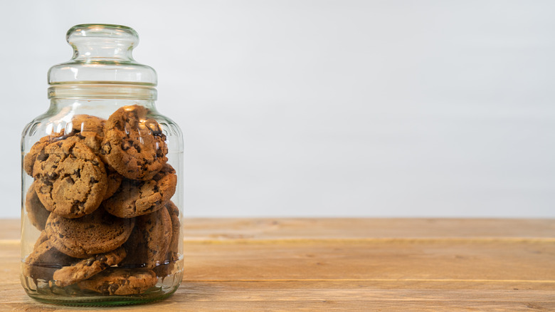 Jar of chocolate chip cookies