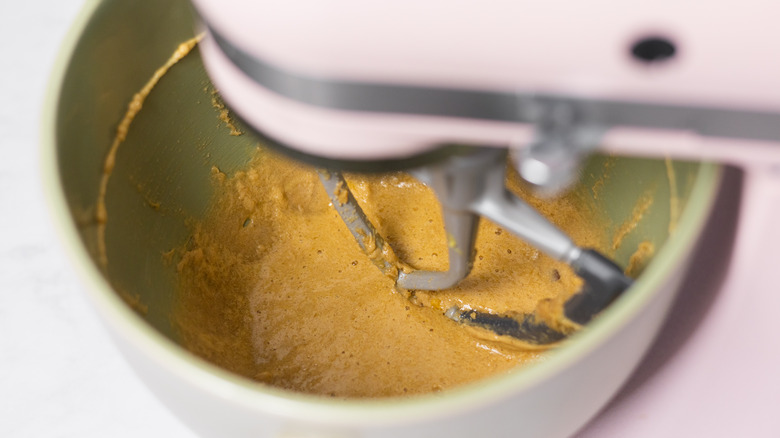 creamed butter in bowl of stand mixer