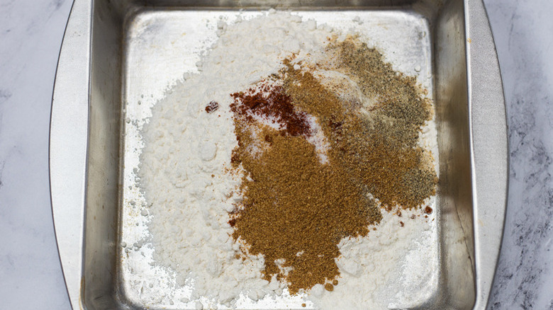 Breading and spice blend ready for chicken