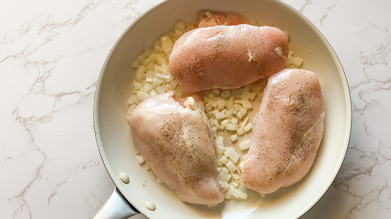 Copycat Carrabba's chicken Bryan in skillet