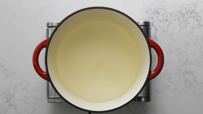 oil in white pot