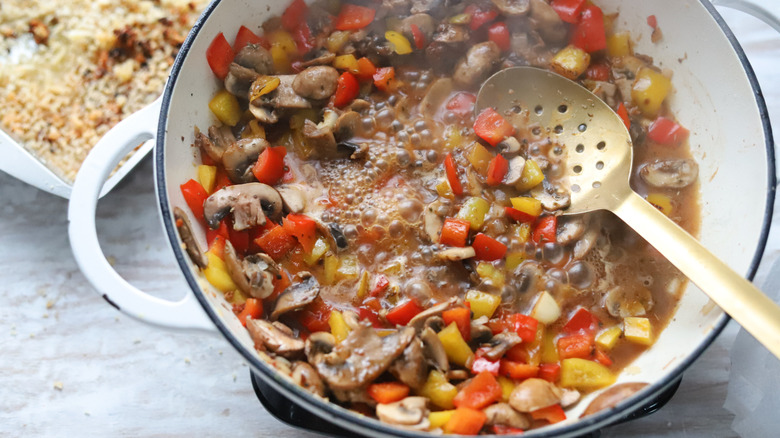 sauteed vegetables in a pan