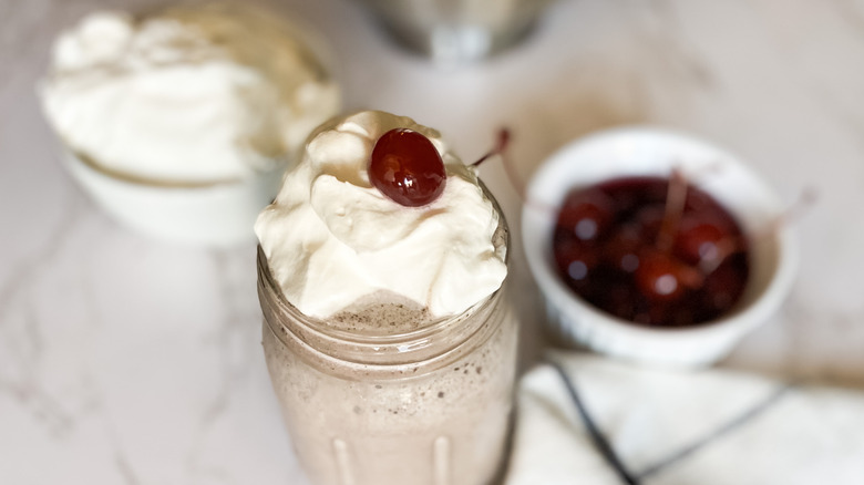 milkshake with whipped cream