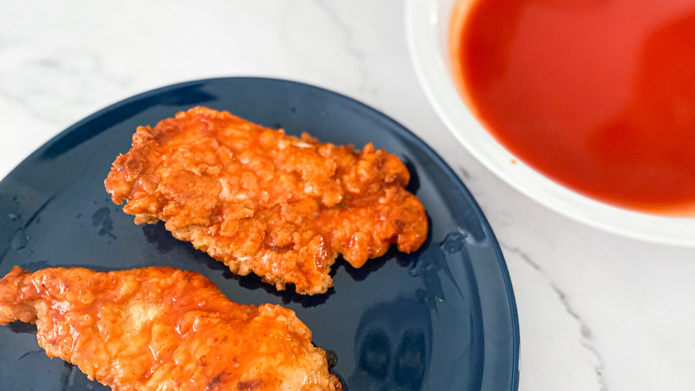 fried chicken in hot sauce