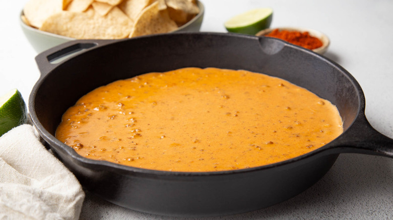 queso in a skillet