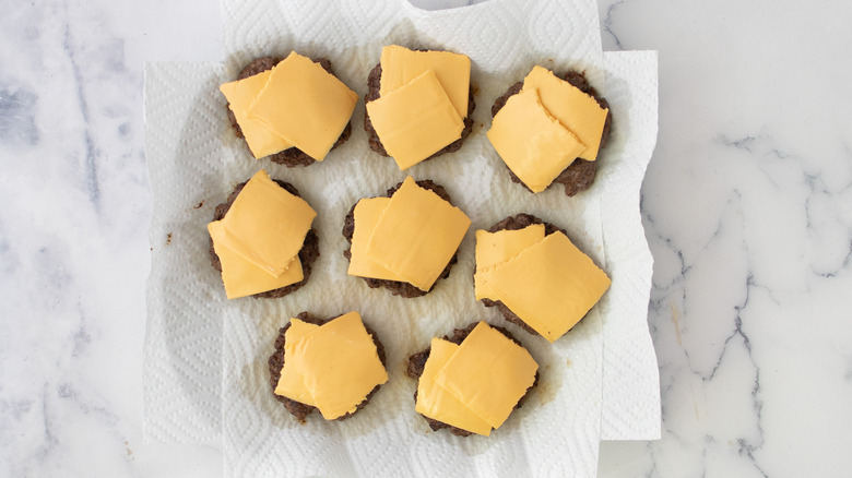 burger patties with American cheese