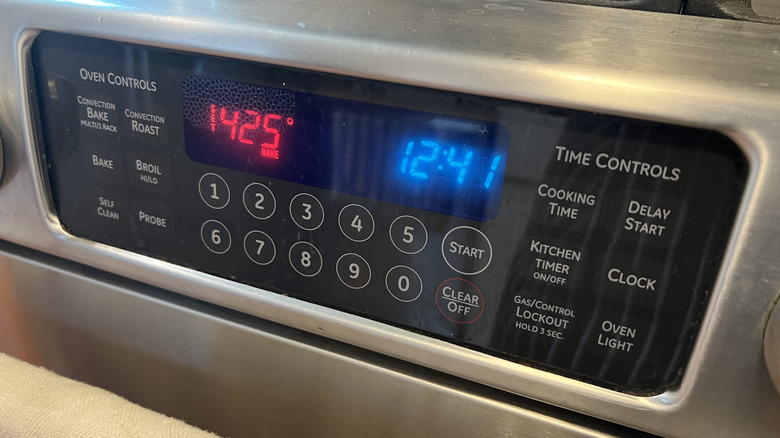 oven preheat display setting