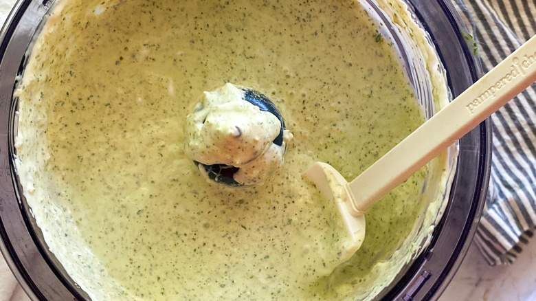 creamy sauce in food processor