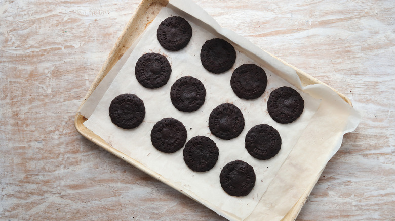 baked cookies on sheet tray