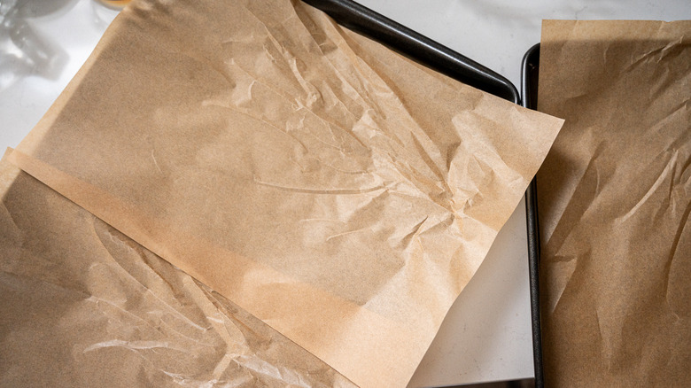 baking sheets lined with parchment paper