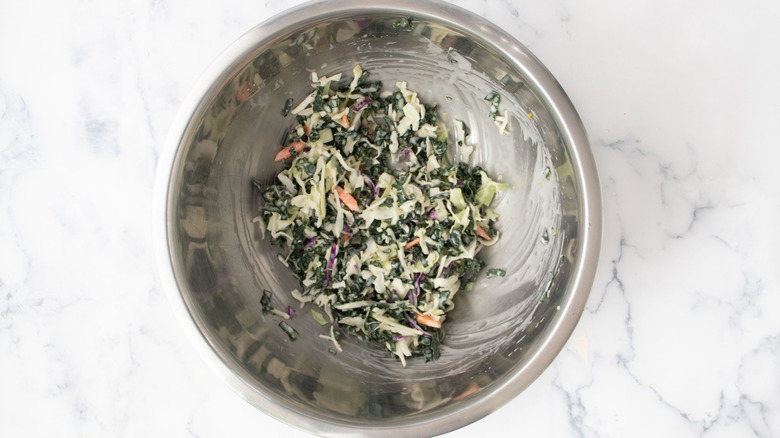 Kale slaw in bowl