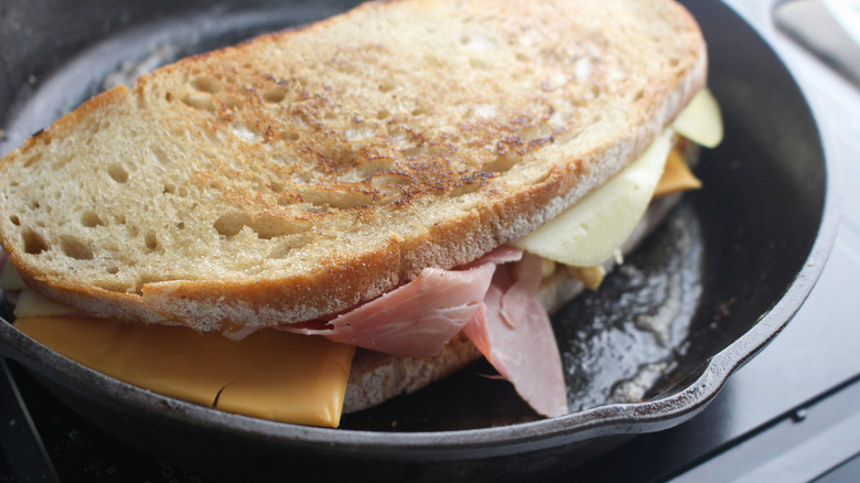 sandwich in pan