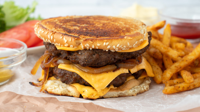 Patty melt with fries