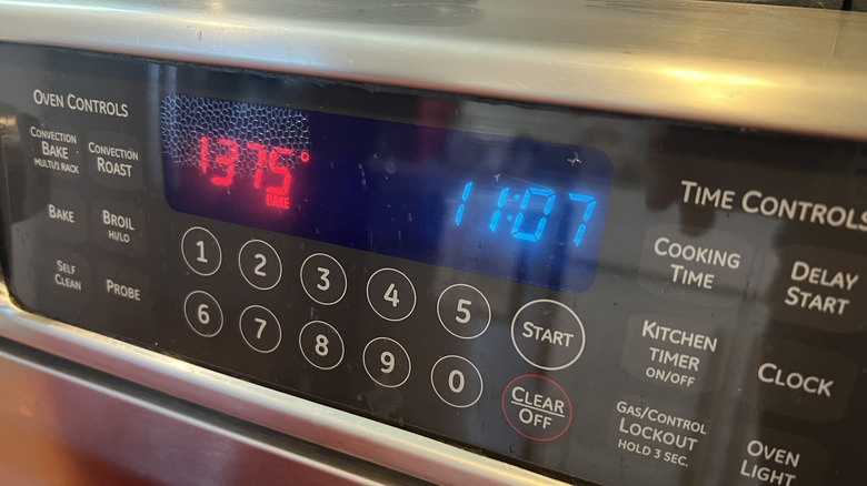 oven preheat setting display