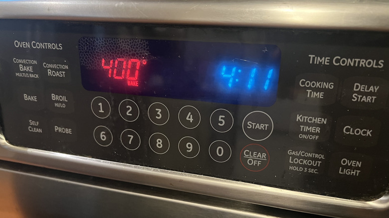 Oven temperature set to 400 F