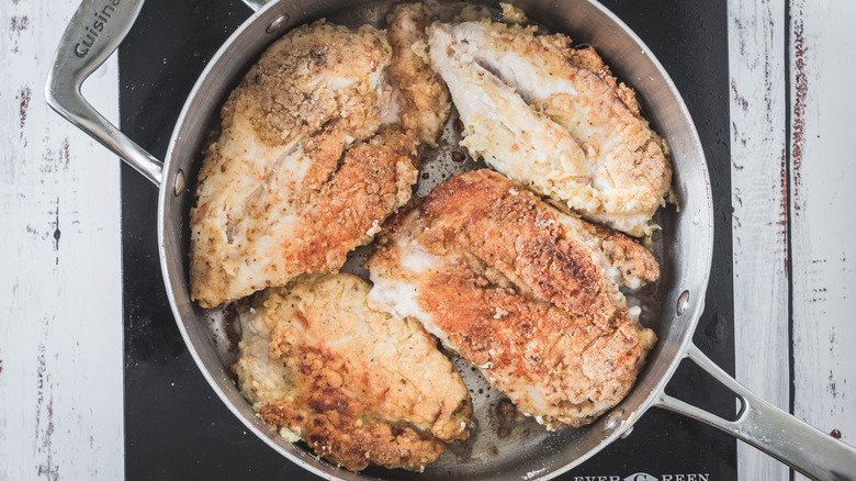 chicken breasts in pan