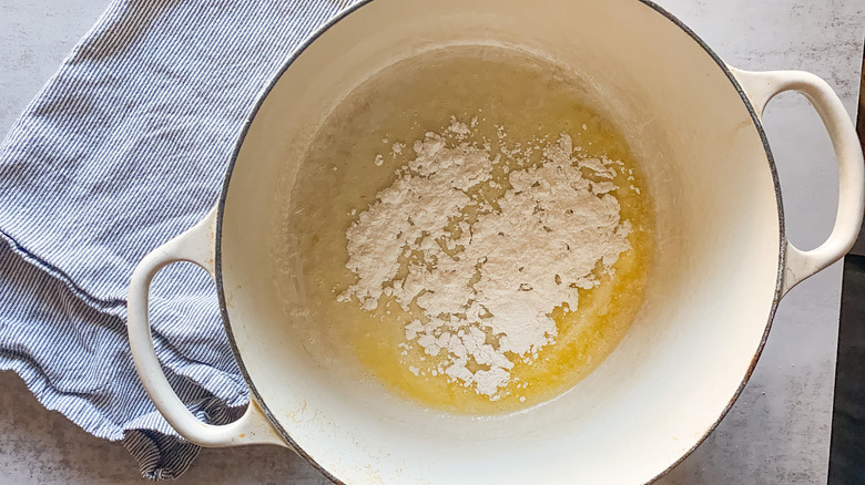 butter and flour in pot