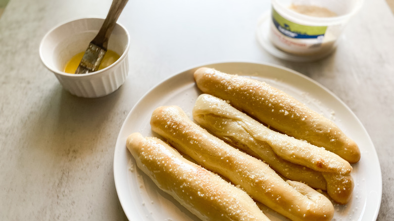 Breadsticks served on a plate