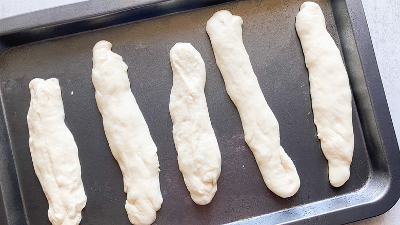 dough shaped like breadsticks