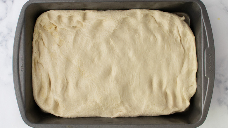 unbaked dough in pan