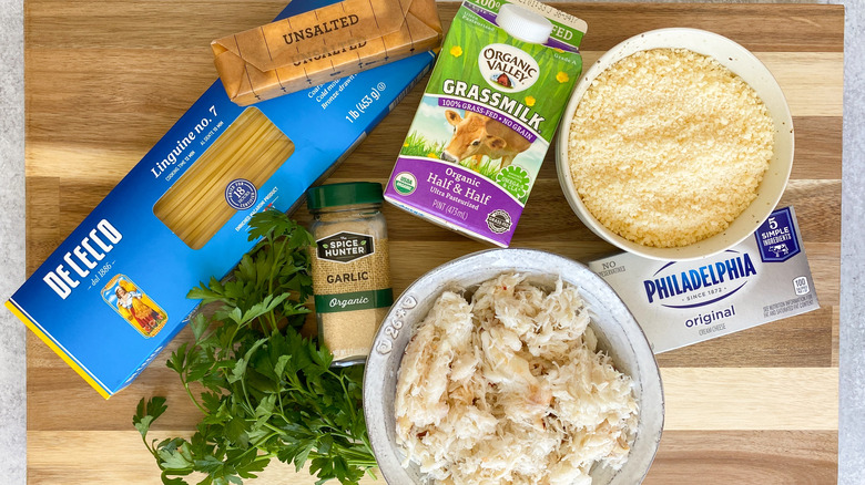 crab Alfredo ingredients