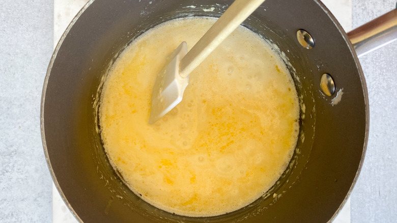 simmering Alfredo sauce