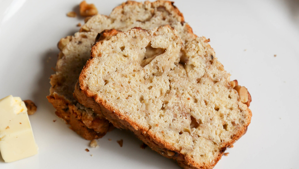 a slice of Copycat Starbucks banana bread