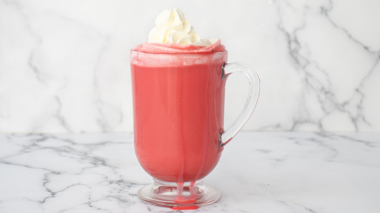 red velvet latte with cream