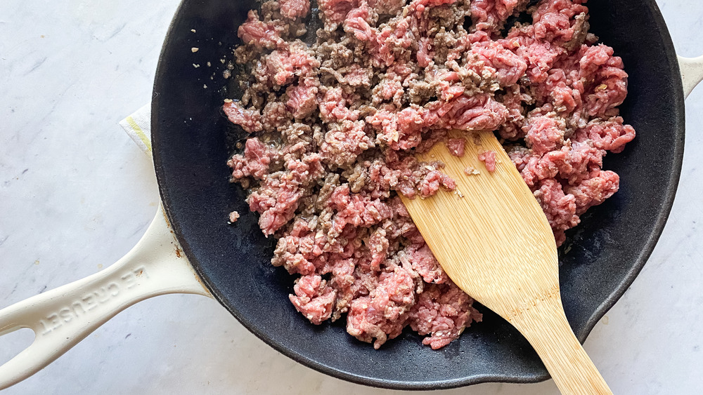 cooking ground beef for copycat Taco Bell beef recipe