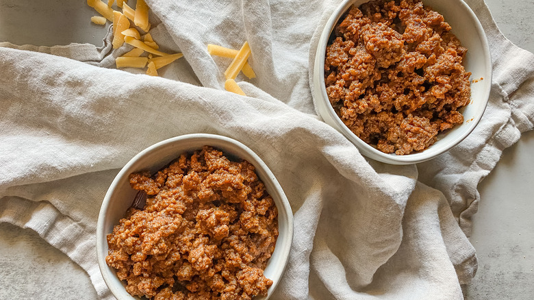 Copycat Wick Fowler's 2 alarm chili recipe in bowl