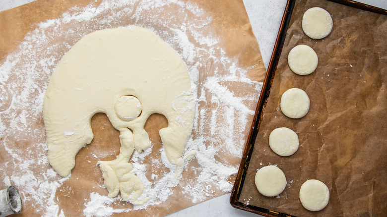 dough circles on baking tray