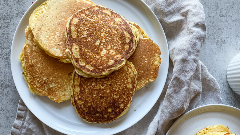 cornbread pancakes on plate