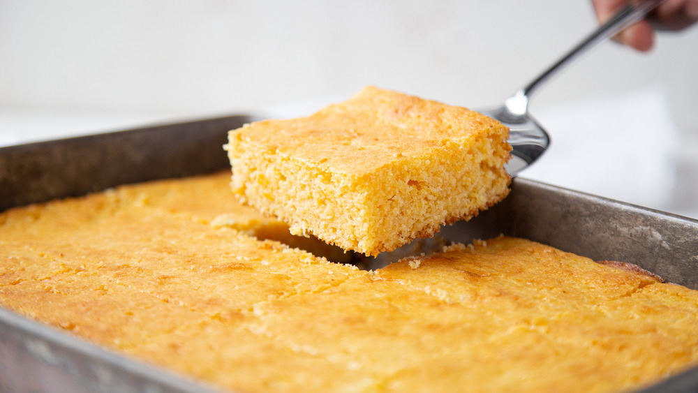 cornbread being served