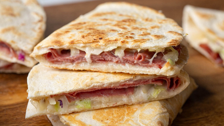 corned beef quesadillas