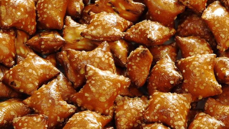 peanut butter pretzels in pile