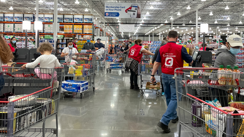 Employees in checkout at Costco 