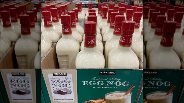 Bottles of Kirkland Signature Eggnog Wine Cocktail