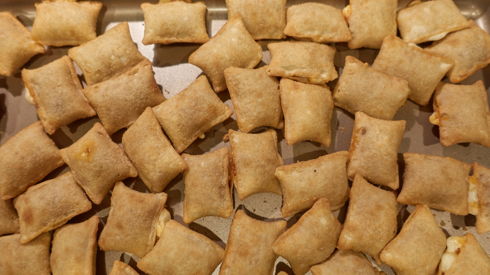 Pizza snacks on a tray