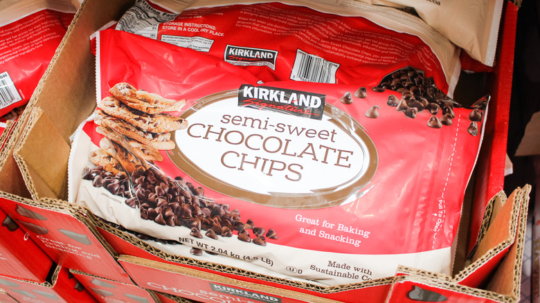 Package of Kirkland Signature chocolate chips