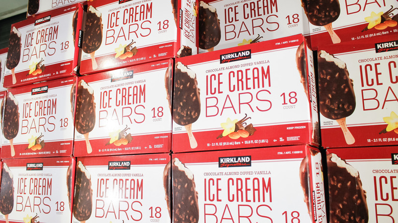 Boxes of Kirkland ice cream bars