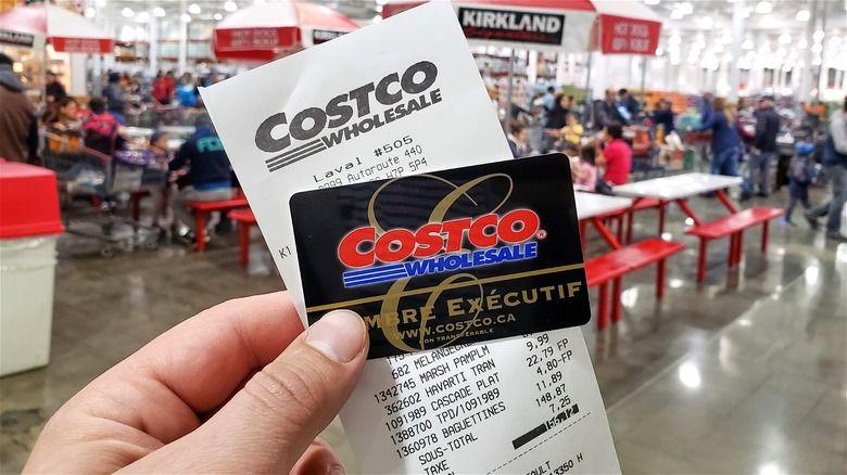 Costco receipt with membership card