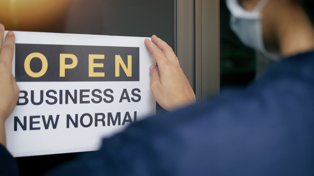 open for business as the new normal sign