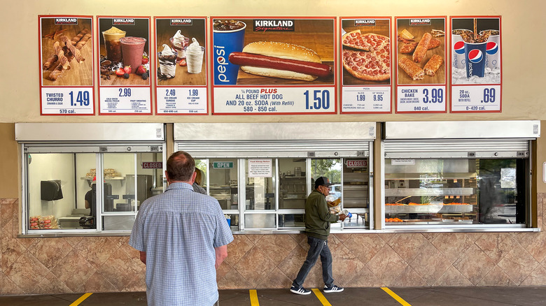 Costco food court showing hot dog price