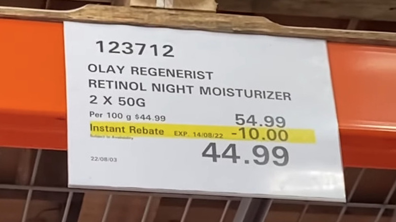 instant rebate card from Costco