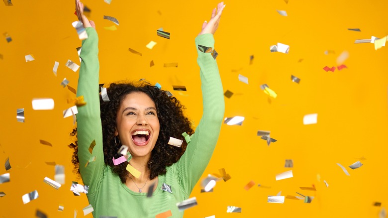 Woman excited to win