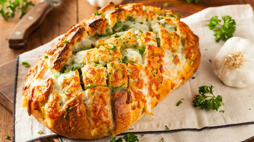 Homemade cheesy pull-apart bread 