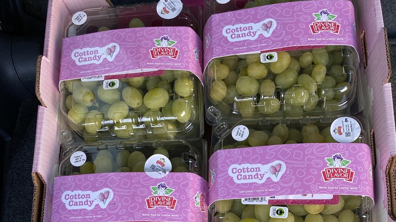 Containers of cotton candy grapes at a Costco location