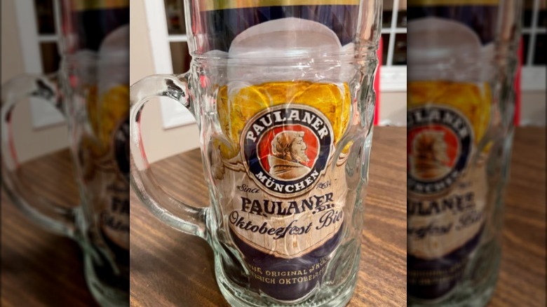 Munch beer mug and Paulaner beer