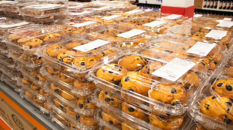 Costco muffins in rows